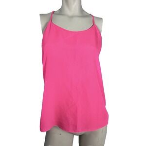 J Crew Womens Tank Top 4 Pink Festival Baselayer Racer Back Adjustable y2k Sheer